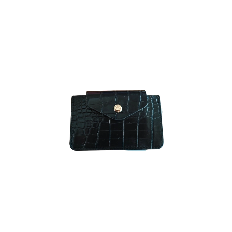 Charcoal crocodile card holder