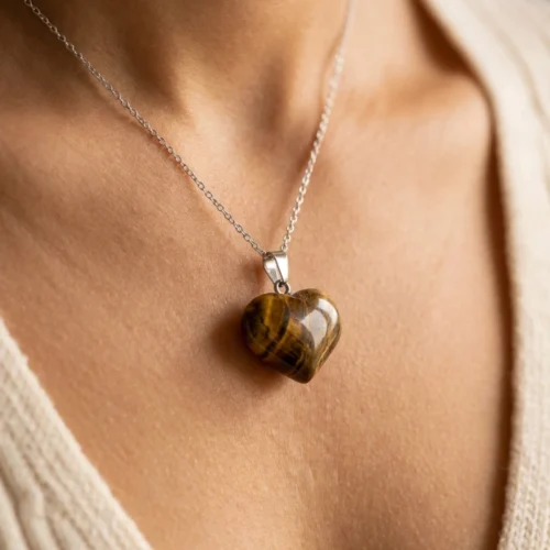Tiger’s Eye heart pendant 2
